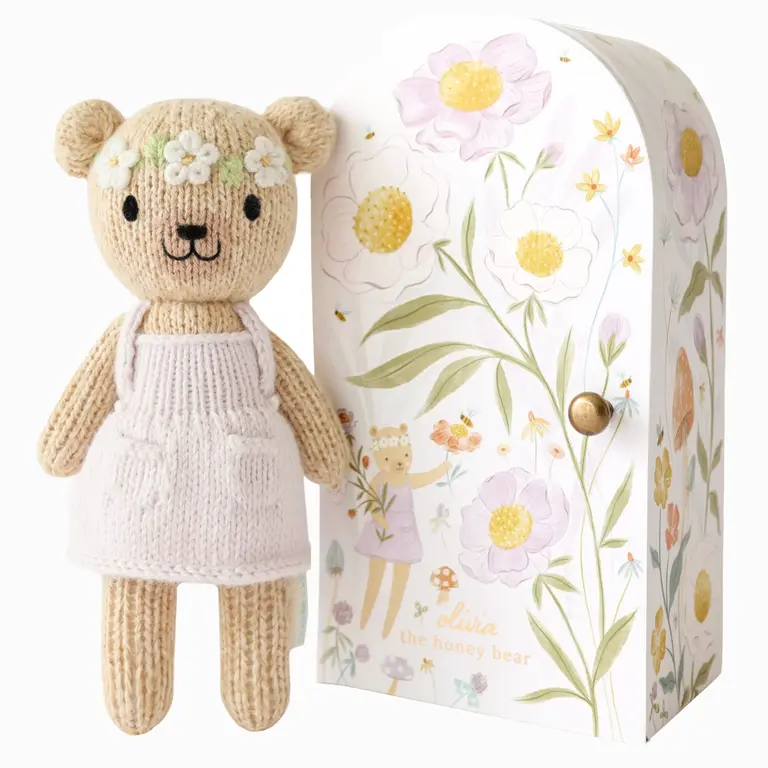 CUDDLE + KIND PELUCHE AVEC BOÎTE OLIVIA L'OURS MIEL - TINY 6''