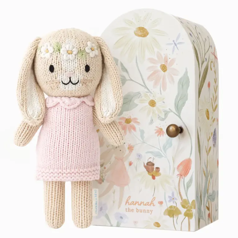 CUDDLE + KIND PELUCHE AVEC BOÎTE HANNAH LE LAPIN BLUSH - TINY 6''