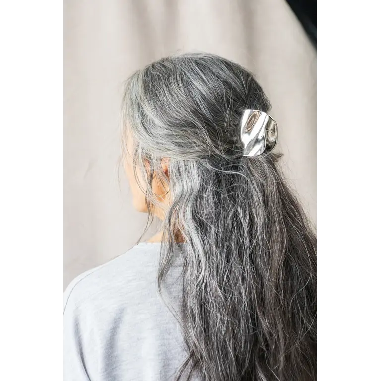 GIBOU PINCE À CHEVEUX MÉTALLIQUE LUDI - ARGENT