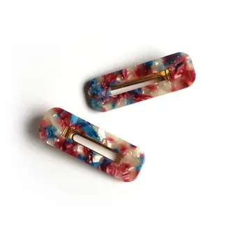 GIBOU BARRETTES RECTANGULAIRES - ENSEMBLE DE 2 - BARBE À PAPA