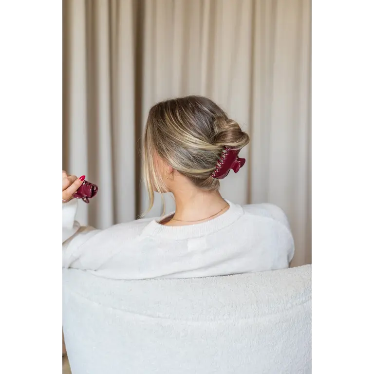 GIBOU GRANDE PINCE À CHEVEUX EFFET GEL - BORDEAUX