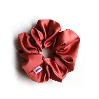 GIBOU CHOUCHOU LARGE EN SATIN - CANYON ROUGE
