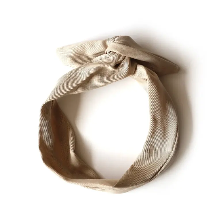 GIBOU TWIST HEADBAND WITH BUILT-IN METAL WIRE - BEIGE