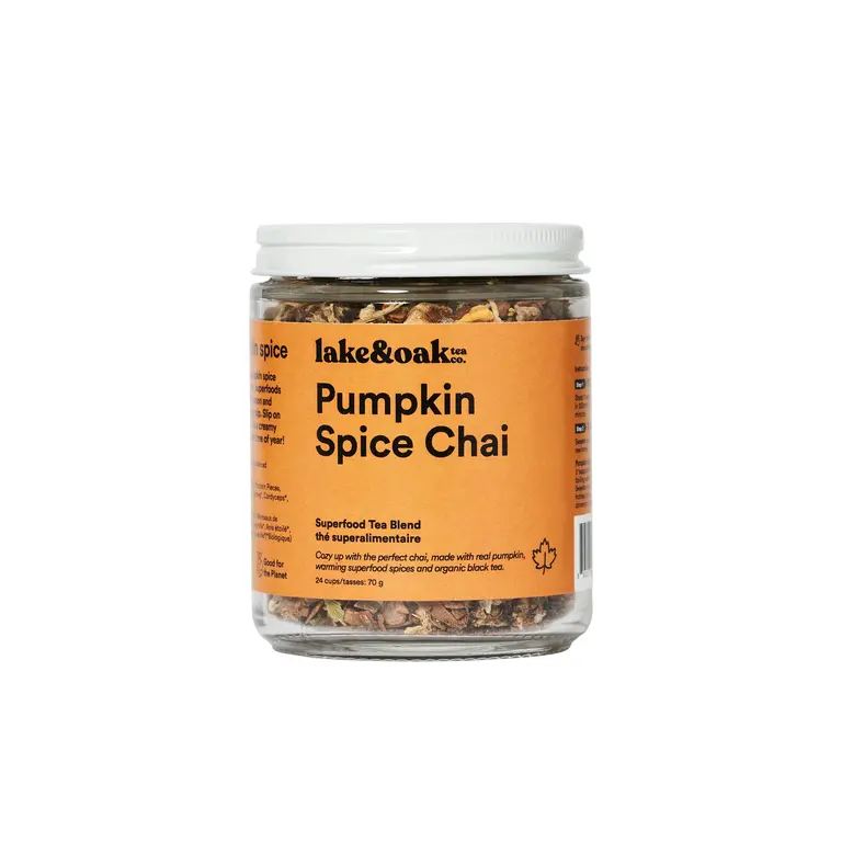 LAKE & OAK TEA CO. THÉ AUX SUPERALIMENTS - CHAÏ À LA CITROUILLE ÉPICÉE