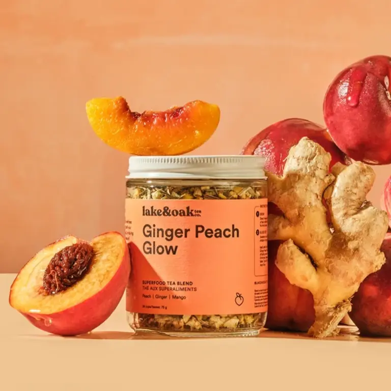 LAKE & OAK TEA CO. THÉ AUX SUPERALIMENTS - ÉCLAT PÊCHE GINGEMBRE