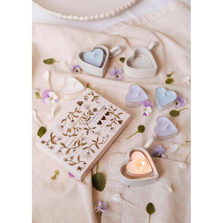 MIMI & AUGUST VOTIVE CANDLE SET - BLUSH HEARTS