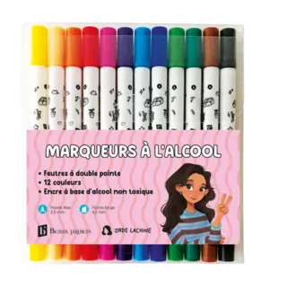 JADE LACHINE ENSEMBLE DE 12 MARQUEURS À L'ALCOOL