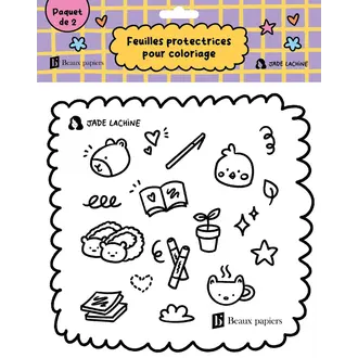 JADE LACHINE FEUILLES PROTECTRICES POUR COLORIAGE - PAQUET DE 2