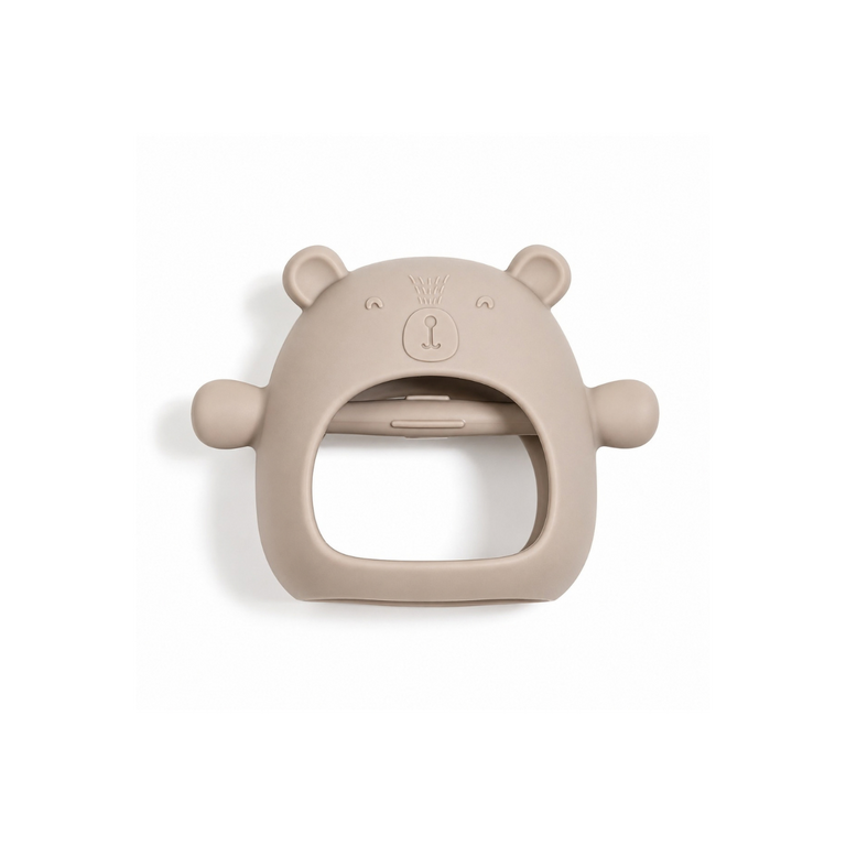 MITAINE DE DENTITION OURS - TAUPE