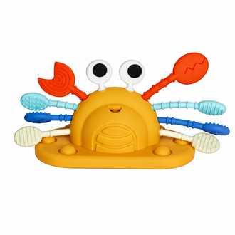 JOUET À VENTOUSE MULTISENSORIEL EN SILICONE - CRABE
