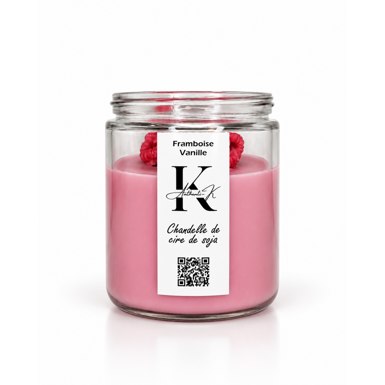 AUTHENTI-K BOUGIE DE SOJA - FRAMBOISE VANILLE