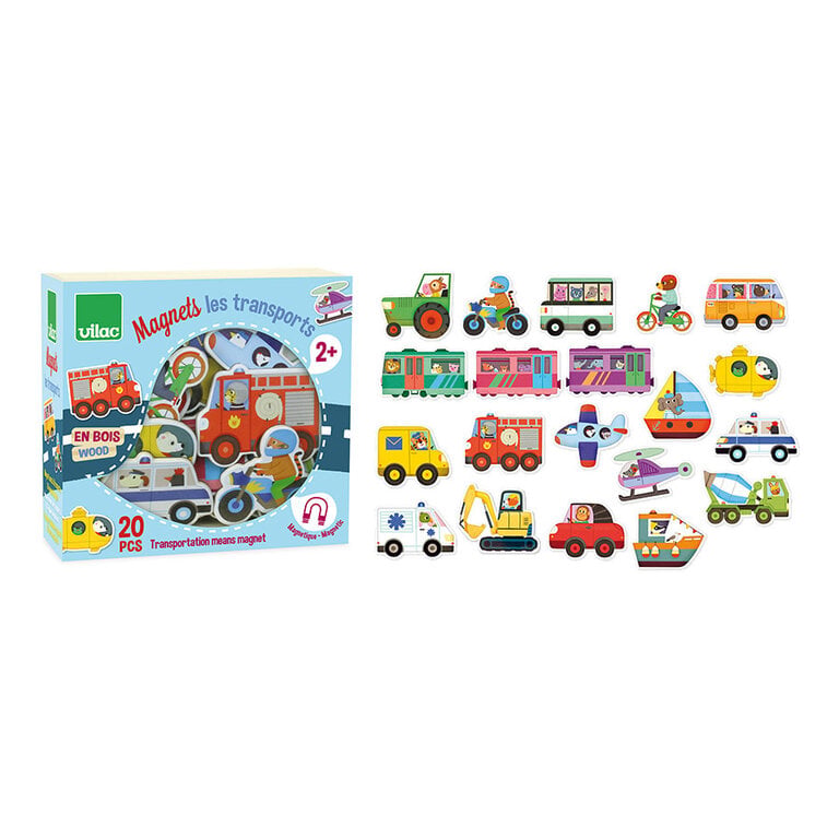 VILAC MAGNETS 20 PIECES - TRANSPORTATION
