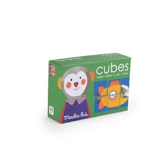 MOULIN ROTY 6 WOODEN CUBE PUZZLE - POPIPOP