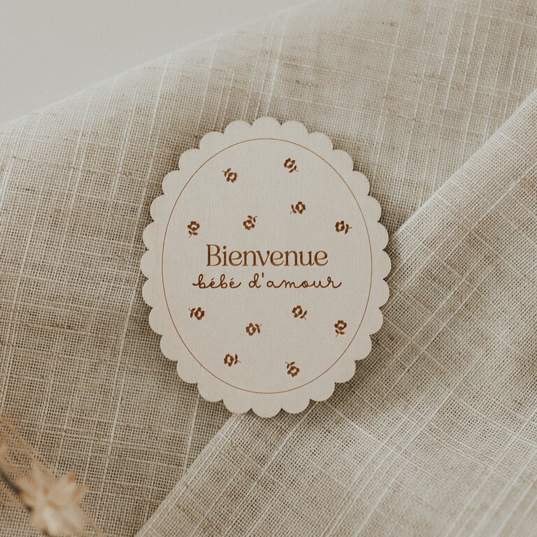 LE PETIT TABLEAU NOIR WOODEN DISC – FLORAL BIRTH