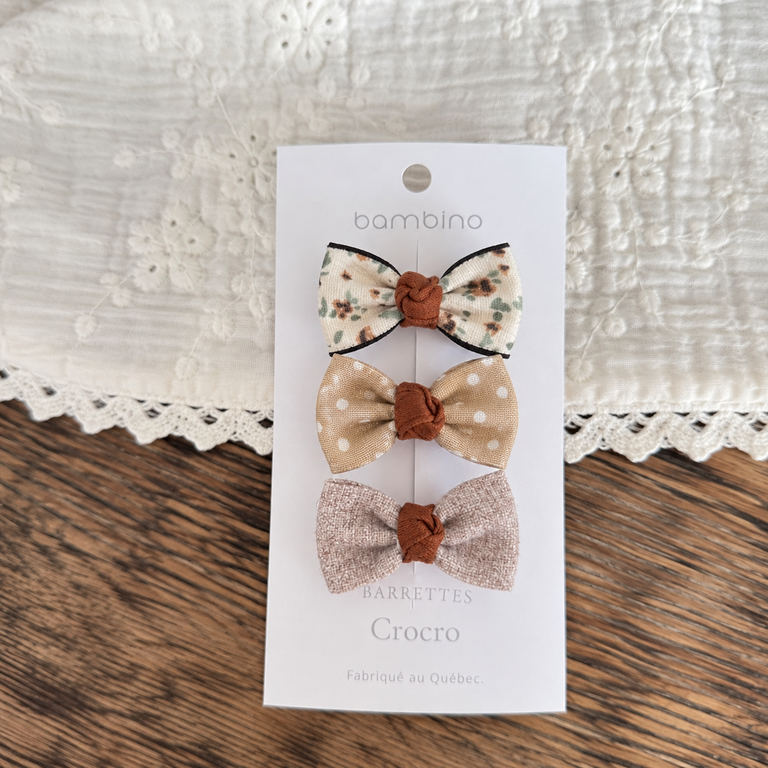 BALUCHON TRIO OF FABRIC HAIR CLIPS - 5360-T10