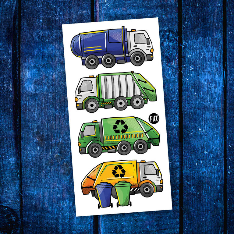 PICO TATOO PICO TATOO - TATOUAGES TEMPORAIRES -  LES CAMIONS DE RECYCLAGES