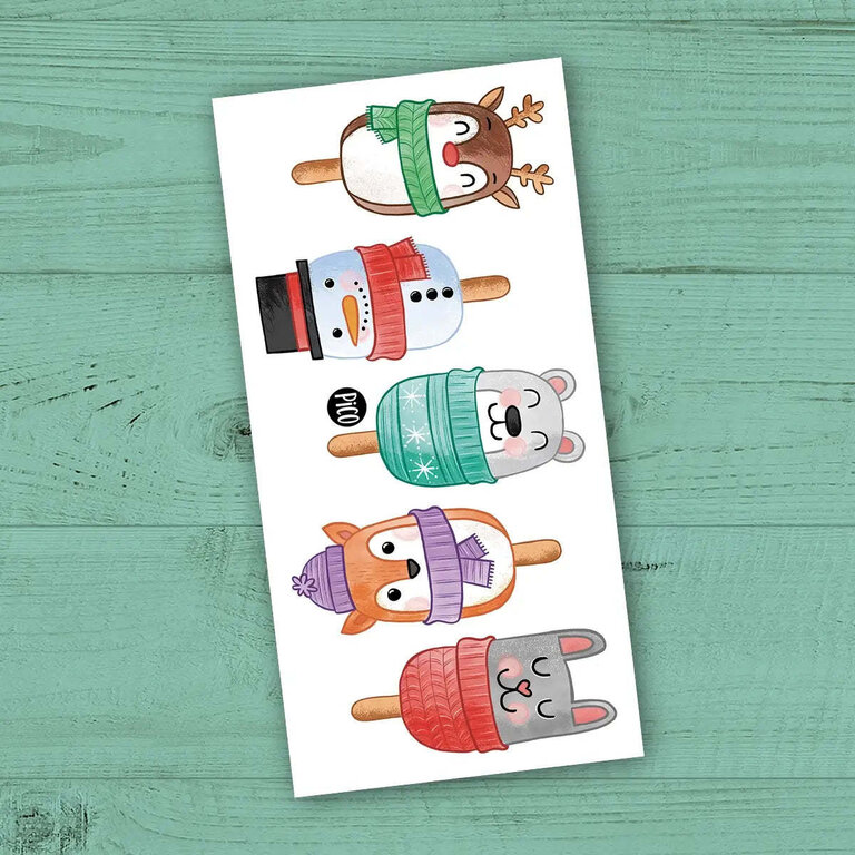 PICO TATOO  TEMPORARY TATTOOS -  CHRISTMAS POPSICLE CAKES