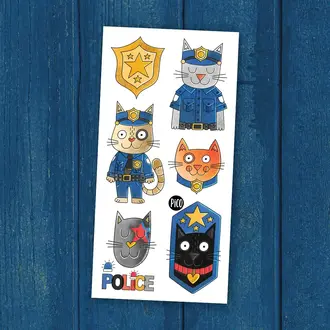 PICO TATOO PICO TATOO - TATOUAGES TEMPORAIRES -  PIXEL LE CHAT POLICIER