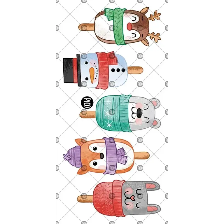 PICO TATOO  TEMPORARY TATTOOS -  CHRISTMAS POPSICLE CAKES