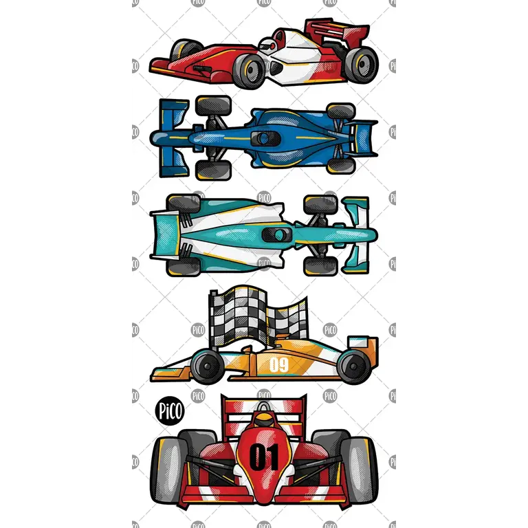 PICO TATOO TATOUAGES TEMPORAIRES - LA COURSE AUTOMOBILE