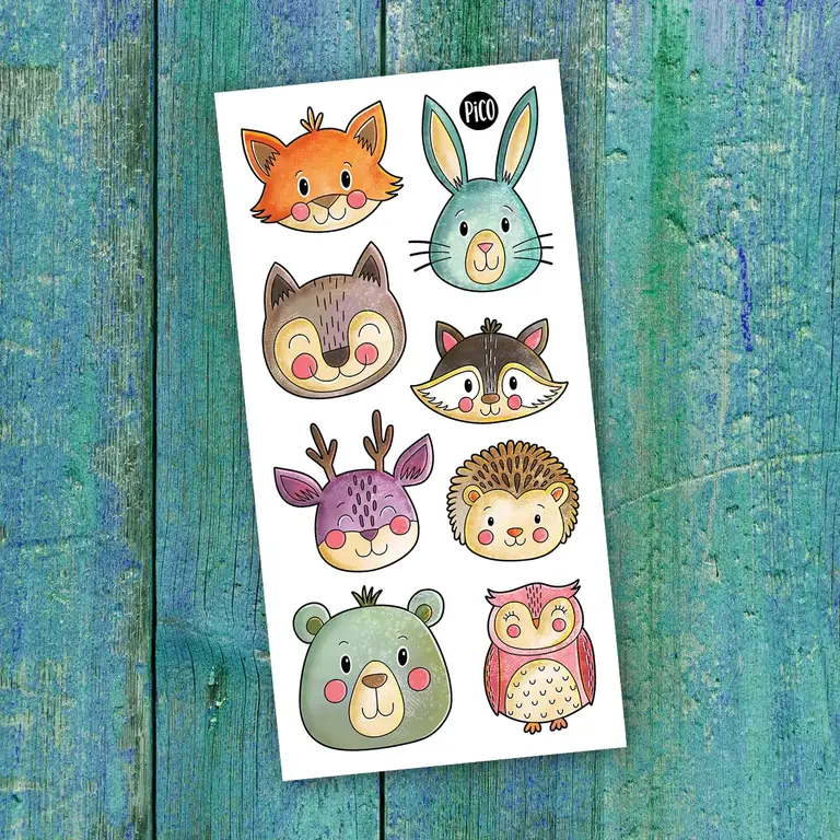 PICO TATOO TEMPORARY TATTOOS -  THE UNOBTRUSIVE ANIMALS OF THE FOREST
