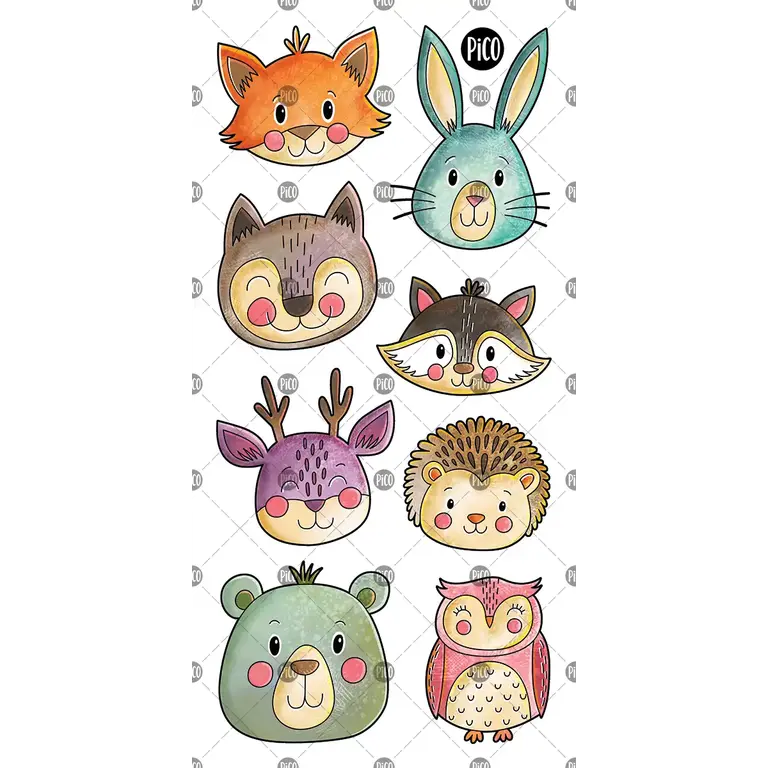 PICO TATOO TATOUAGES TEMPORAIRES -  LES ANIMAUX DISCRET DE LA FORÊT