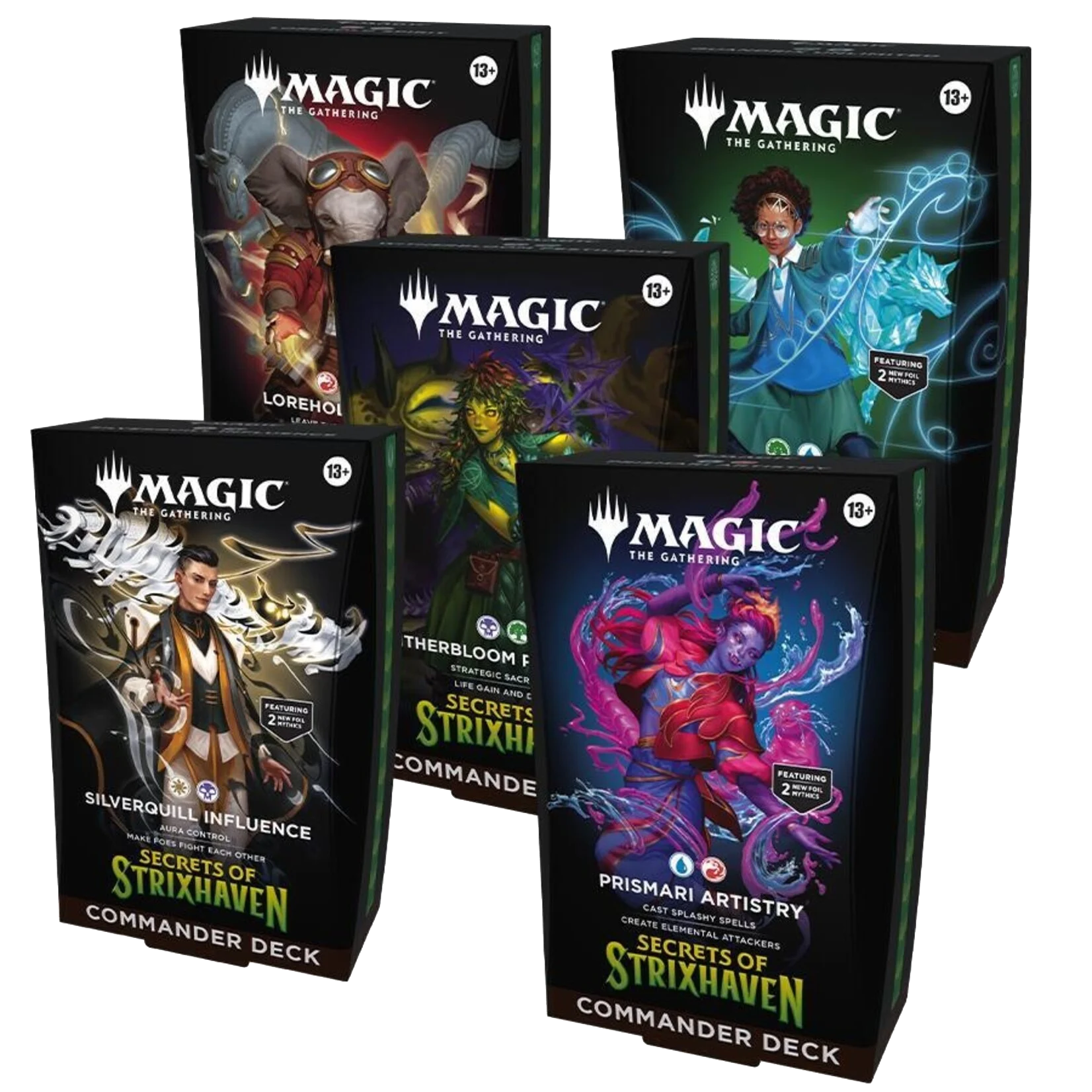 Wizards of the Coast Secrets of Strixhaven Commander Display (set of 5)