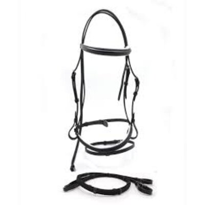 HDR Padded Dressage Bridle Black/Black