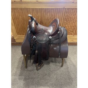 Used Custom Western Barrel Saddle 13"