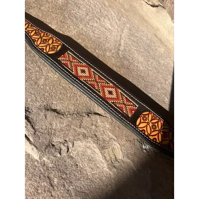 Equipage Imports Butterfly Western Tooled Leather Desert Beaded Dog Collar Large