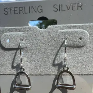 English Stirrup Iron Sterling Silver Dangle Earrings