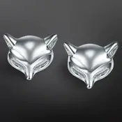 Equestrian Fox Mask Sterling Silver Stud Earrings