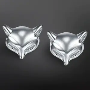 Equipage Imports Equestrian Fox Mask Sterling Silver Stud Earrings