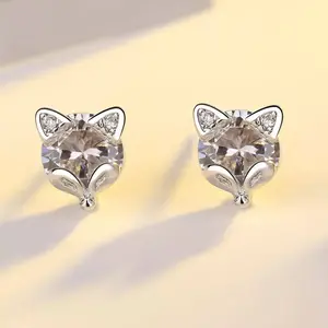 Sterling Silver Fox Mask Equestrian Stud Earrings