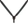 Double J Double J Breast Collar - Brown Rough Out - No Tooling - Heavy Oil - Turq. Buck Stitching - No Conchos