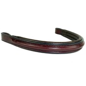 KL Select - Red Barn Plain Round Raised Padded Browband - Brown Cob