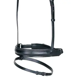 KL Select - Red Barn Salute Bridle Padded Noseband w/ Flash - Black Oversize