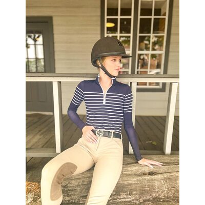 70 Degrees 70° French Stripe Performance Sun Shirt