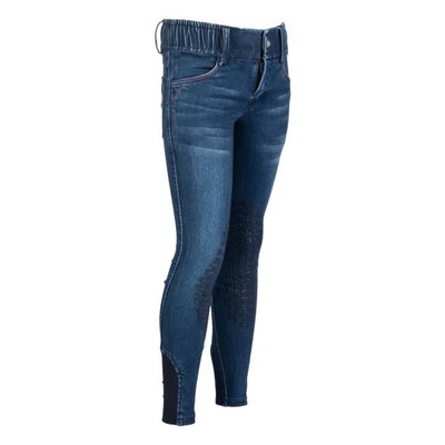 HKM Kids Riding breeches - Aymee Denim - Silicone Knee Patch