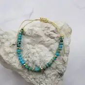 Turquoise Beaded Adjustable Stone Bracelet