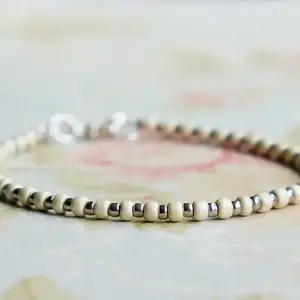 Matte Silver Seed Bead Bracelets