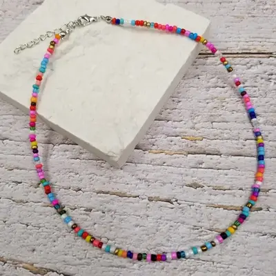 Boho Layered Colorful Seed Beads Necklace