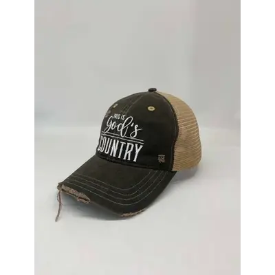 EPI God’S Country Distressed Embroidered Trucker Cap Hat