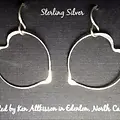 Ken's Handcrafted Jewelry Sterling Silver Earrings Large Heart