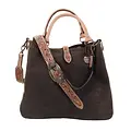 Double J CVT02 - Brown Canvas Tooled Tote