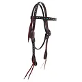 Double J H1218 - Brown Rough Out Buck Stitched Headstall