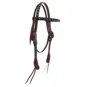 Double J H1218 - Brown Rough Out Buck Stitched Headstall