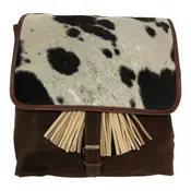 Huntley Equestrian Huntley Equestrian Cowhide Suede Leather Designer Shoulder Backpack