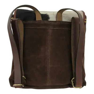 Huntley Equestrian Huntley Equestrian Cowhide Suede Leather Designer Shoulder Backpack