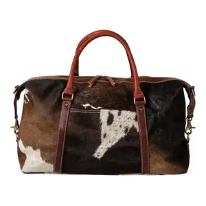 Huntley Equestrian Huntley Equestrian Cowhide Leather Travel Duffle Bag